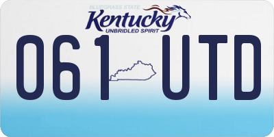 KY license plate 061UTD