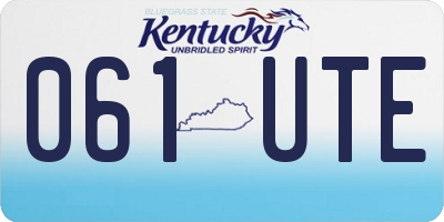 KY license plate 061UTE