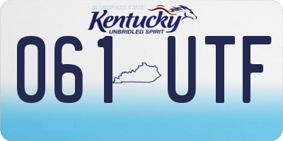 KY license plate 061UTF