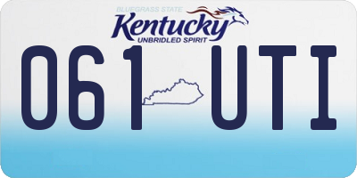 KY license plate 061UTI