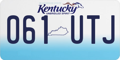 KY license plate 061UTJ
