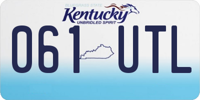 KY license plate 061UTL
