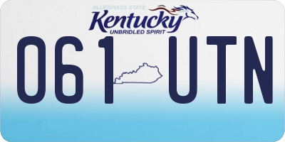 KY license plate 061UTN