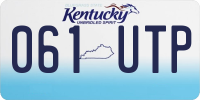 KY license plate 061UTP