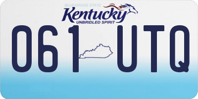 KY license plate 061UTQ