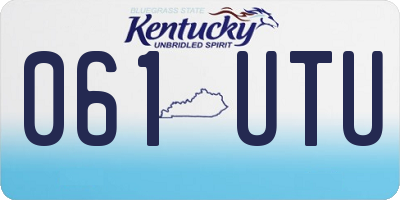 KY license plate 061UTU