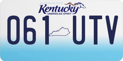 KY license plate 061UTV