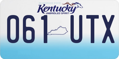 KY license plate 061UTX