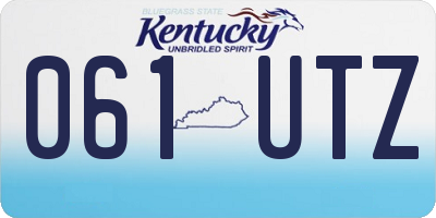 KY license plate 061UTZ