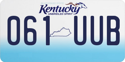 KY license plate 061UUB