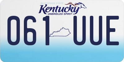 KY license plate 061UUE
