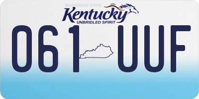 KY license plate 061UUF