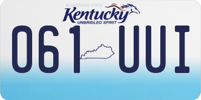 KY license plate 061UUI
