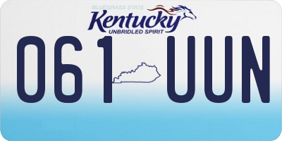 KY license plate 061UUN
