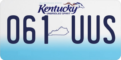 KY license plate 061UUS
