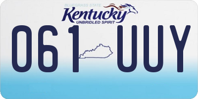 KY license plate 061UUY