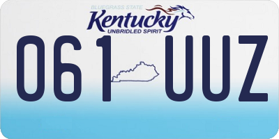 KY license plate 061UUZ
