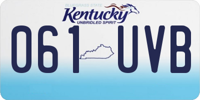 KY license plate 061UVB