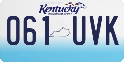 KY license plate 061UVK