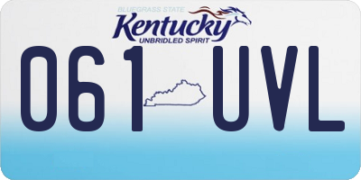 KY license plate 061UVL