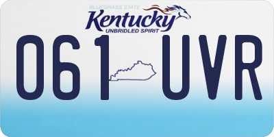 KY license plate 061UVR