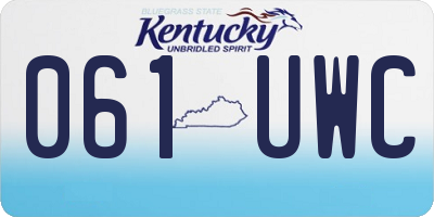 KY license plate 061UWC