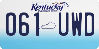 KY license plate 061UWD