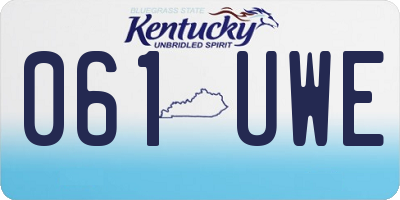 KY license plate 061UWE