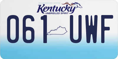 KY license plate 061UWF