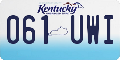 KY license plate 061UWI
