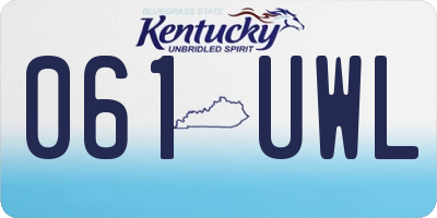 KY license plate 061UWL