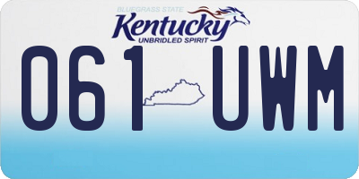 KY license plate 061UWM