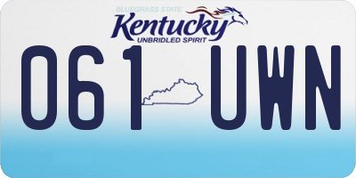 KY license plate 061UWN