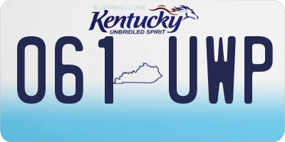 KY license plate 061UWP