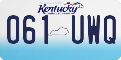 KY license plate 061UWQ