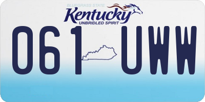 KY license plate 061UWW