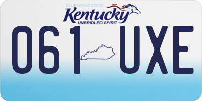 KY license plate 061UXE