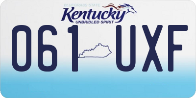 KY license plate 061UXF