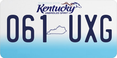 KY license plate 061UXG
