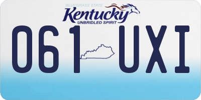 KY license plate 061UXI