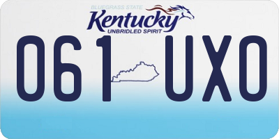 KY license plate 061UXO