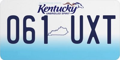 KY license plate 061UXT