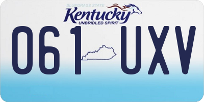 KY license plate 061UXV