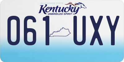 KY license plate 061UXY