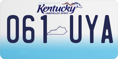 KY license plate 061UYA