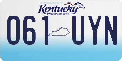 KY license plate 061UYN