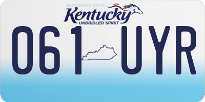 KY license plate 061UYR
