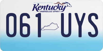 KY license plate 061UYS