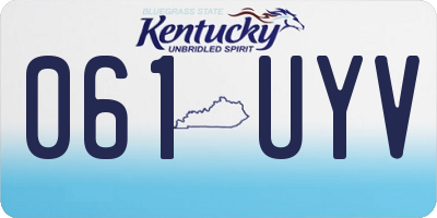 KY license plate 061UYV
