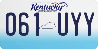 KY license plate 061UYY